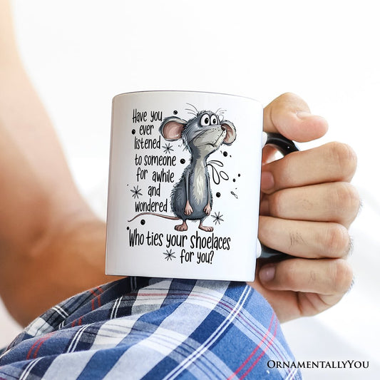 Ashley Stewart Who Ties Your Shoelaces Mug White