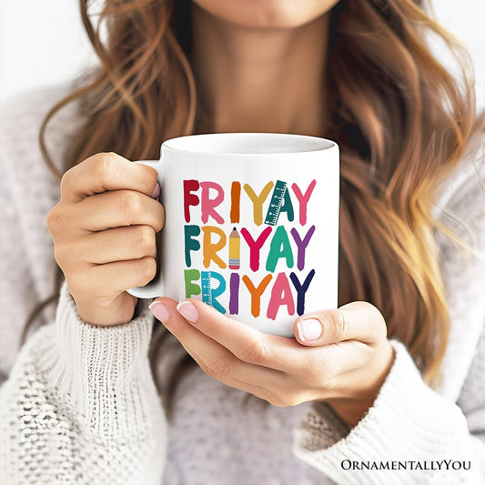 Ashley Stewart Friyay Teacher Ceramic Mug White