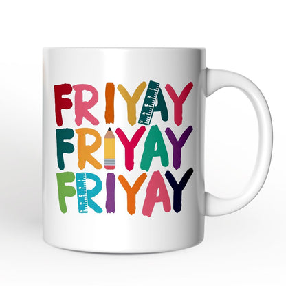 Ashley Stewart Friyay Teacher Ceramic Mug White