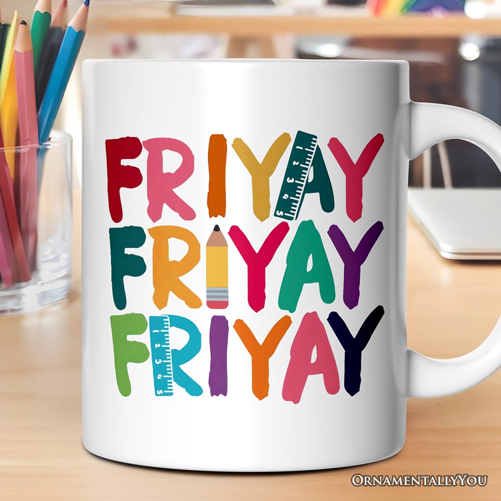 Ashley Stewart Friyay Teacher Ceramic Mug White