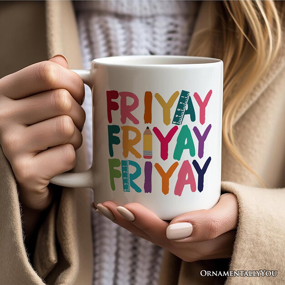 Ashley Stewart Friyay Teacher Ceramic Mug White