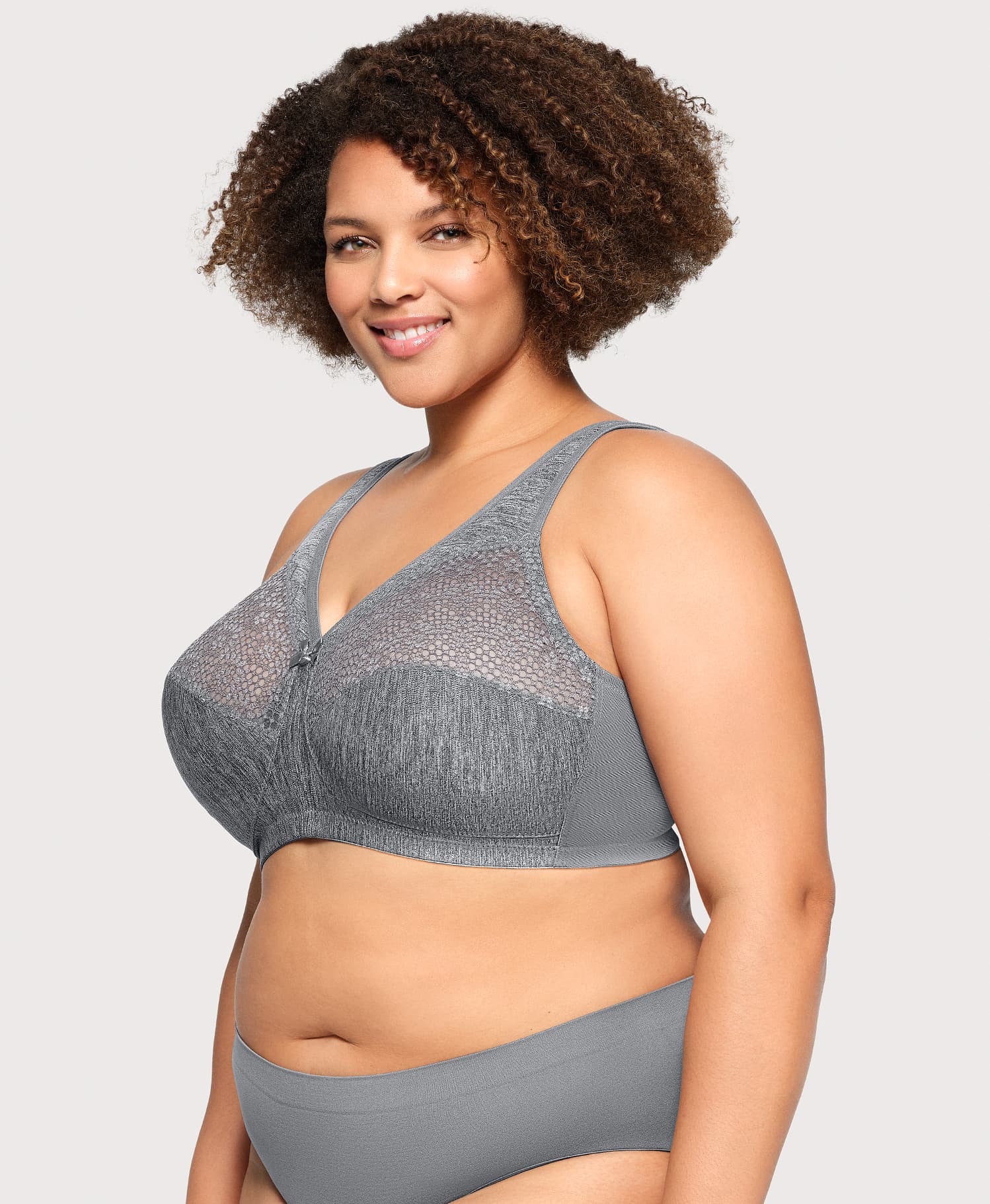 Ashley Stewart MagicLift Moisture Control Bra Gray Heather