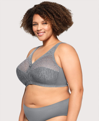 Ashley Stewart MagicLift Moisture Control Bra Gray Heather