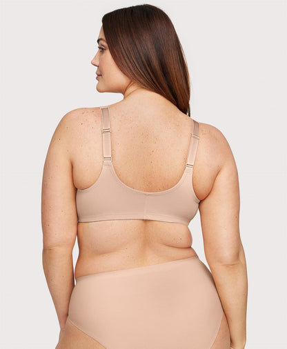 Ashley Stewart Front-Closure Stretch Lace WonderWire Bra Cafe
