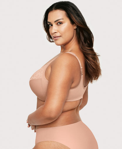 Ashley Stewart Front-Closure WonderWire Bra Cappuccino