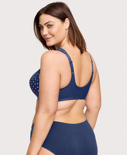 Ashley Stewart Front-Closure WonderWire Bra Navy Print