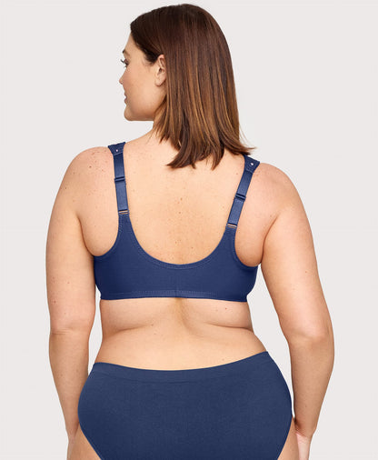 Ashley Stewart Front-Closure WonderWire Bra Navy Print
