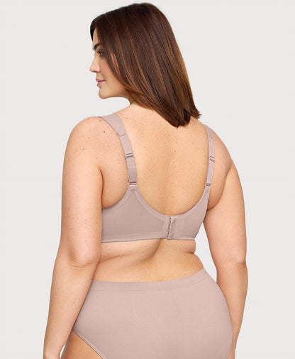 Ashley Stewart MagicLift Seamless Support T-Shirt Bra Taupe