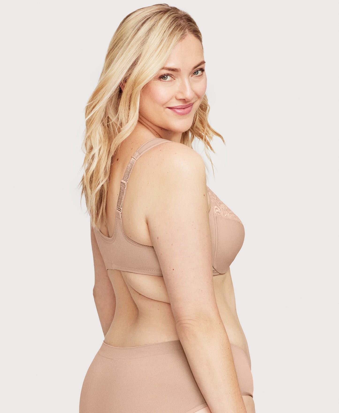 Ashley Stewart Front-Closure WonderWire Bra Cafe