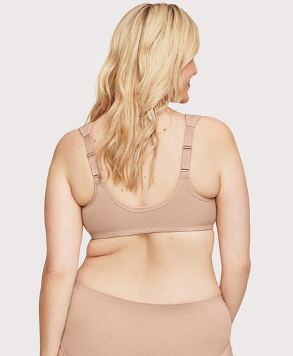 Ashley Stewart Front-Closure WonderWire Bra Cafe