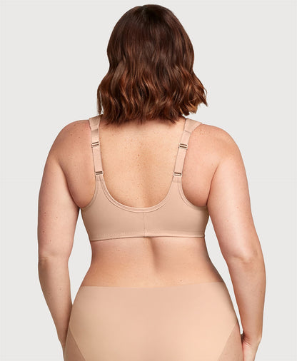 Ashley Stewart Front-Closure WonderWire Bra Cafe Print