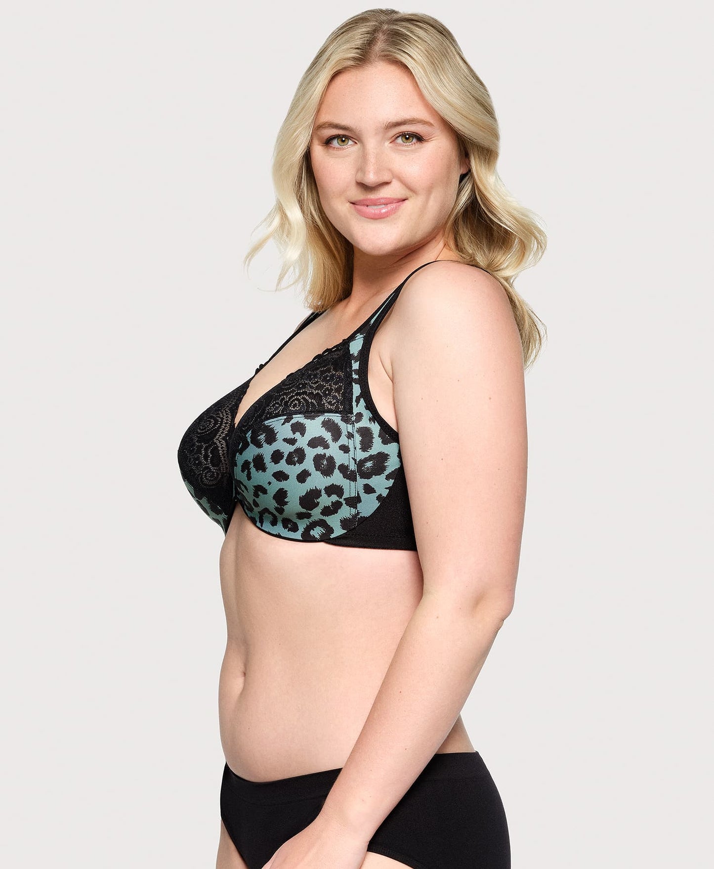 Ashley Stewart Front-Closure WonderWire Bra Centennial Leopard