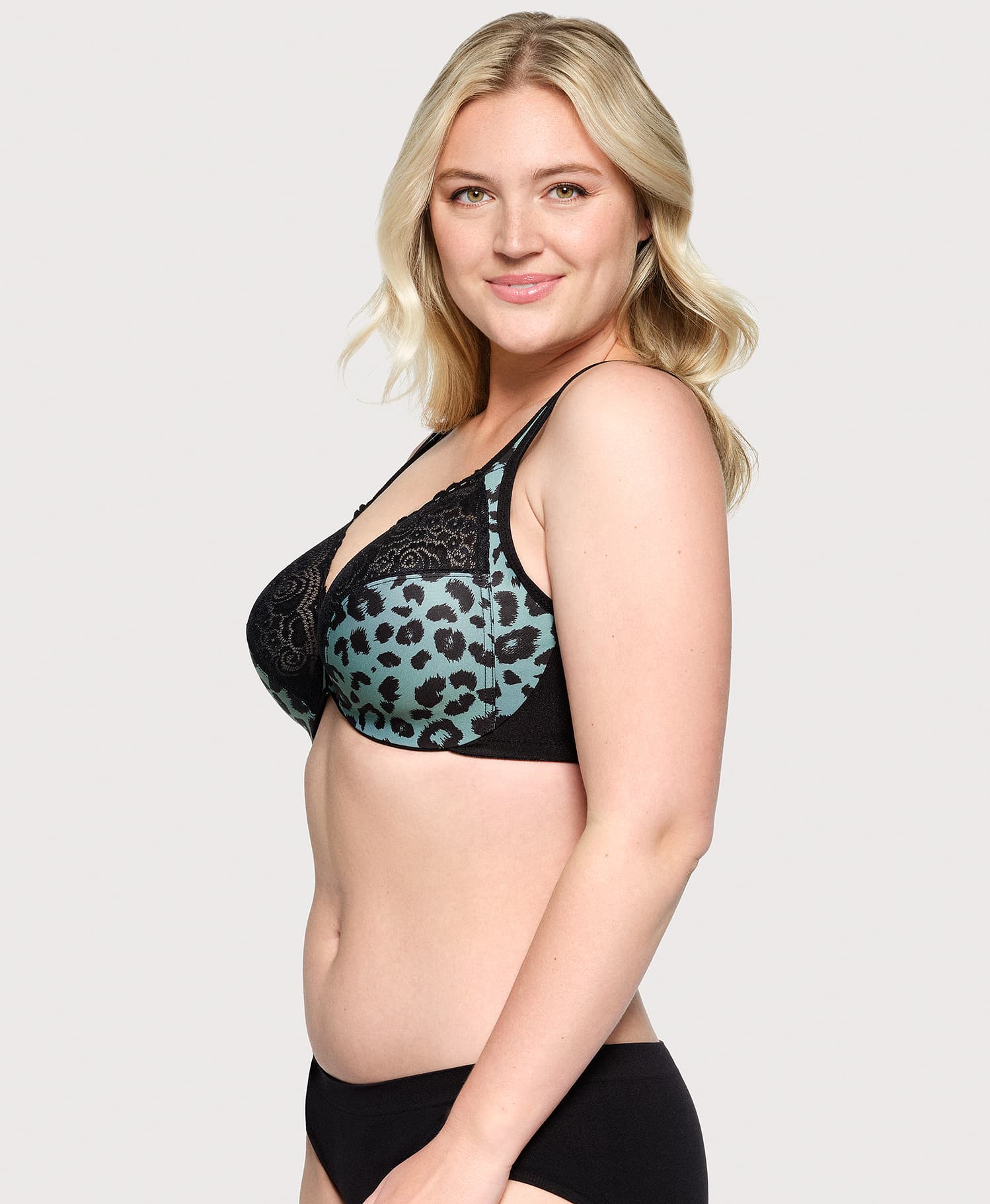 Ashley Stewart Front-Closure WonderWire Bra Centennial Leopard