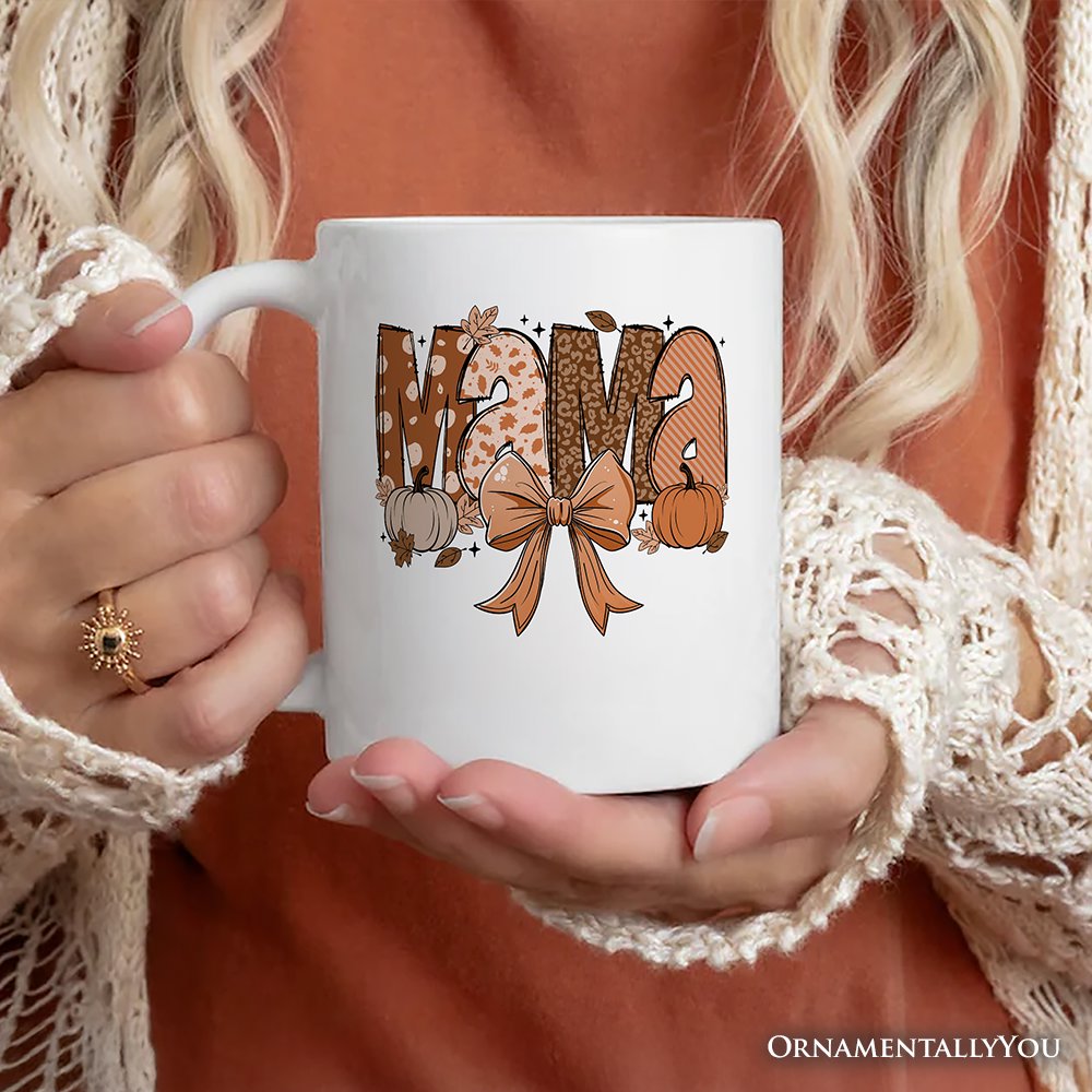 Ashley Stewart Pumpkin Mama Ceramic Mug White