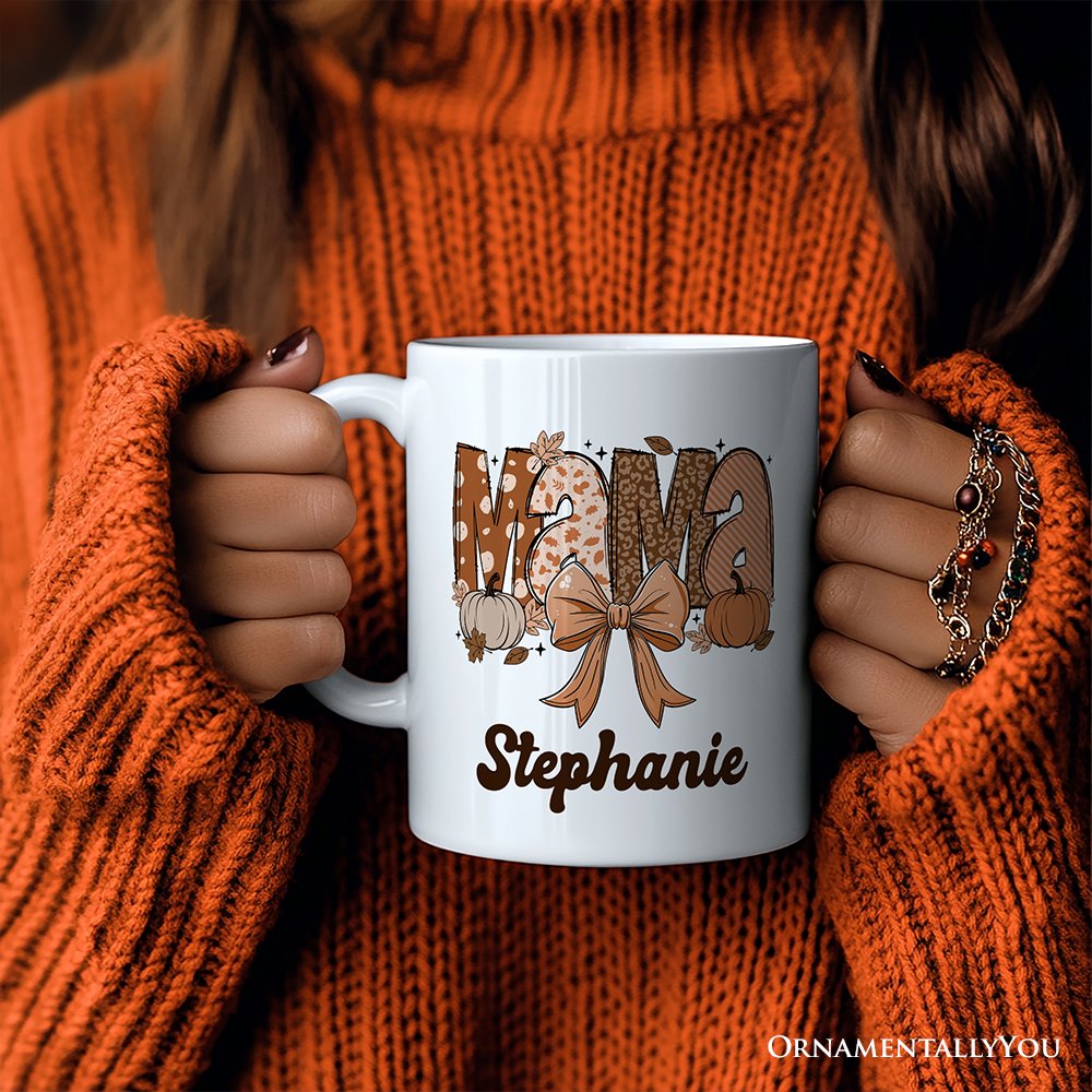 Ashley Stewart Pumpkin Mama Ceramic Mug White