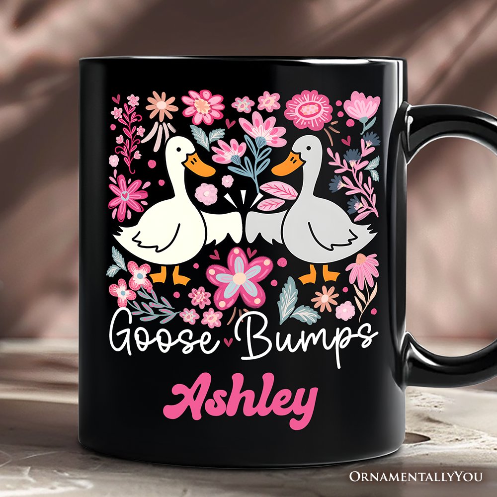 Ashley Stewart Goose Bumps Ceramic Mug Black