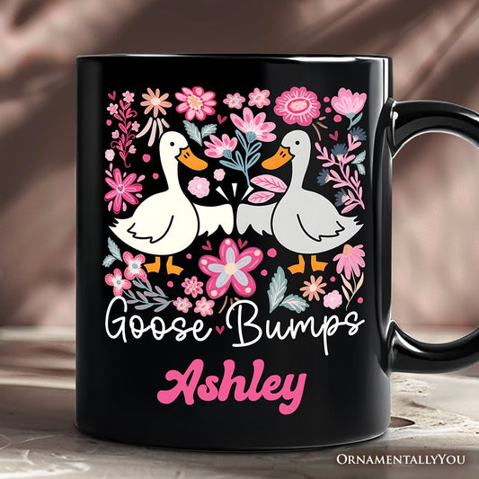 Ashley Stewart Goose Bumps Ceramic Mug Black