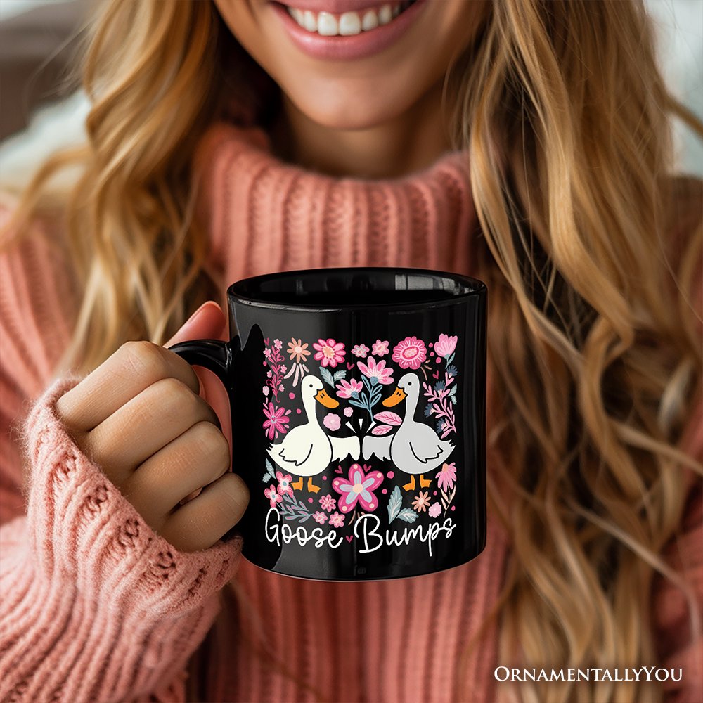 Ashley Stewart Goose Bumps Ceramic Mug Black