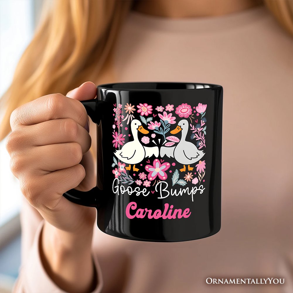 Ashley Stewart Goose Bumps Ceramic Mug Black