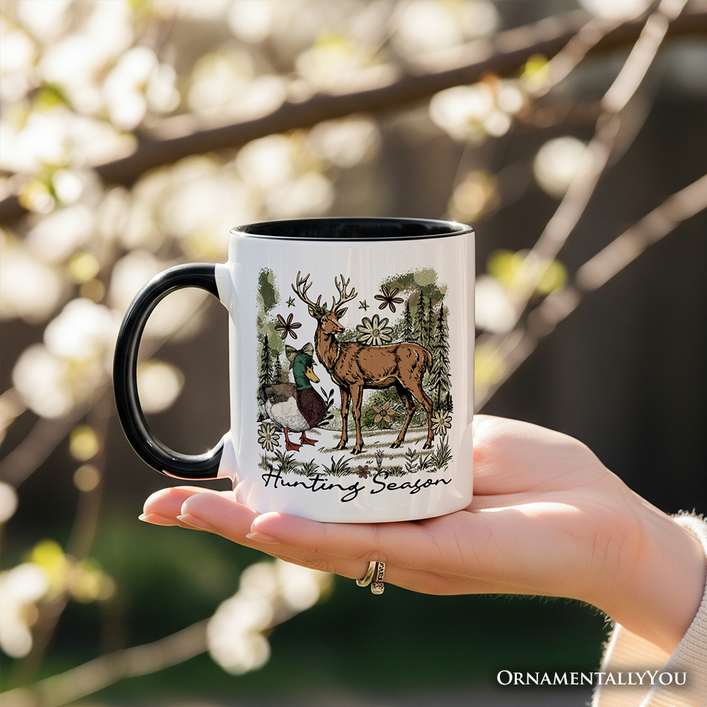 Ashley Stewart Hunting Season Ceramic Mug White - Black