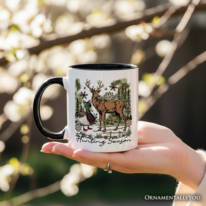 Ashley Stewart Hunting Season Ceramic Mug White - Black