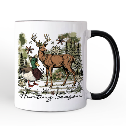 Ashley Stewart Hunting Season Ceramic Mug White - Black