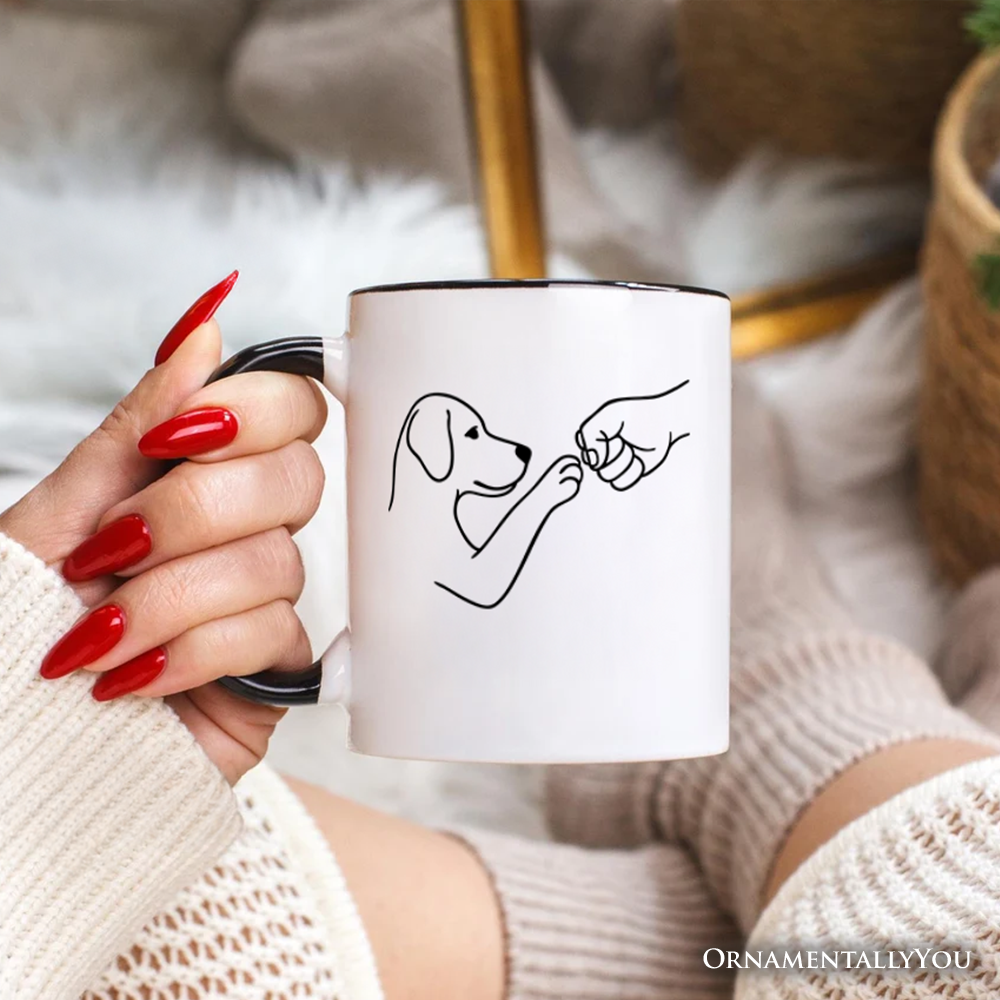Ashley Stewart Paw Friends Ceramic Mug Black Handle