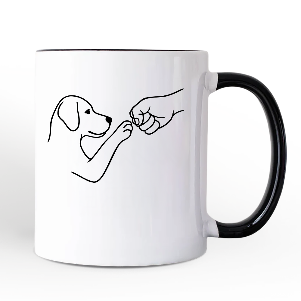 Ashley Stewart Paw Friends Ceramic Mug Black Handle