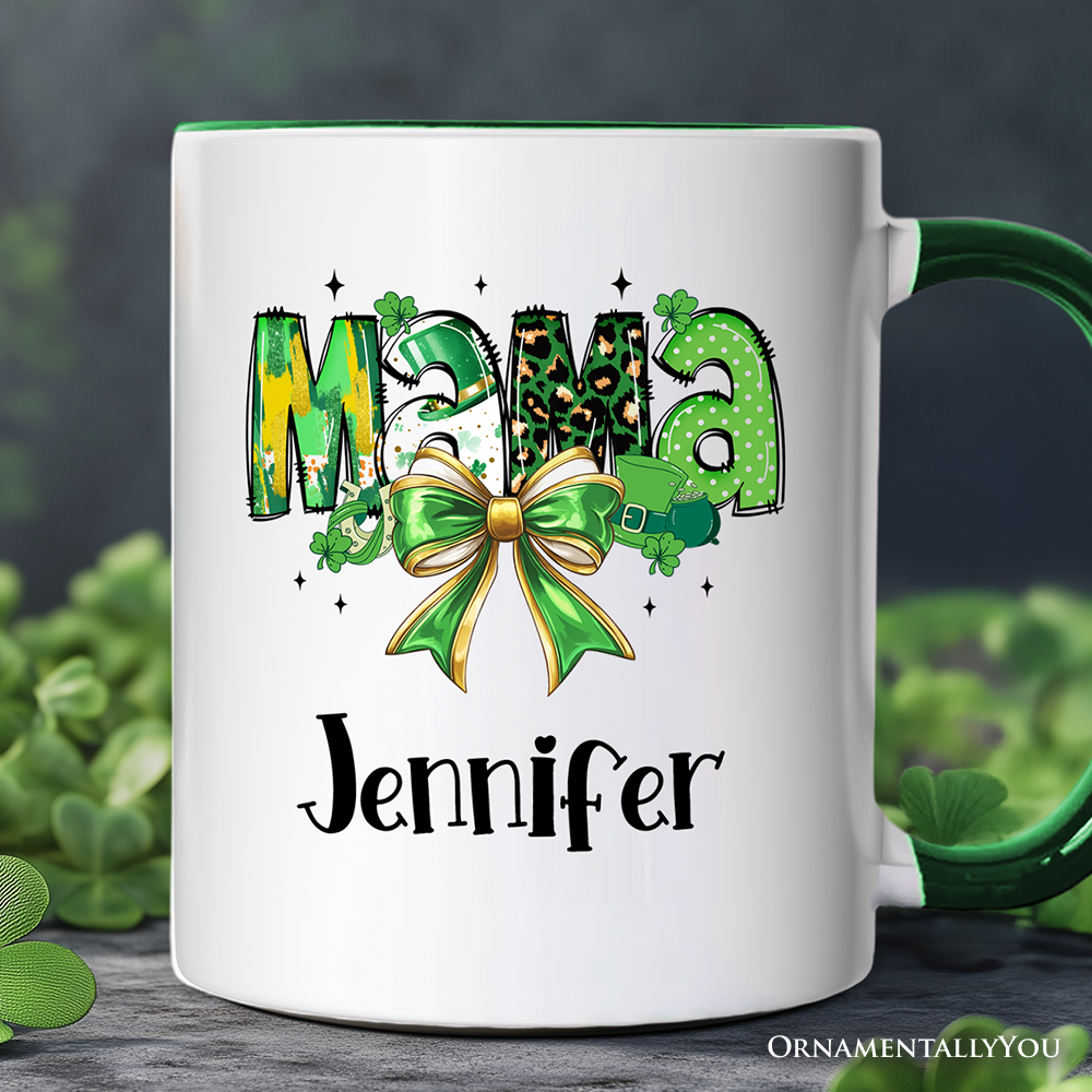 Ashley Stewart Mama St Patricks Day Mug White - Green