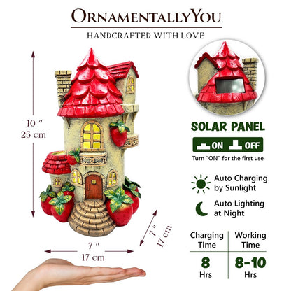 Ashley Stewart Solar Powered Strawberry Fairy Home Figurine Multi
