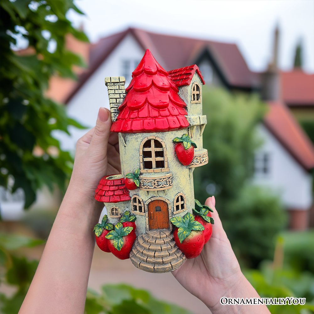 Ashley Stewart Solar Powered Strawberry Fairy Home Figurine Multi