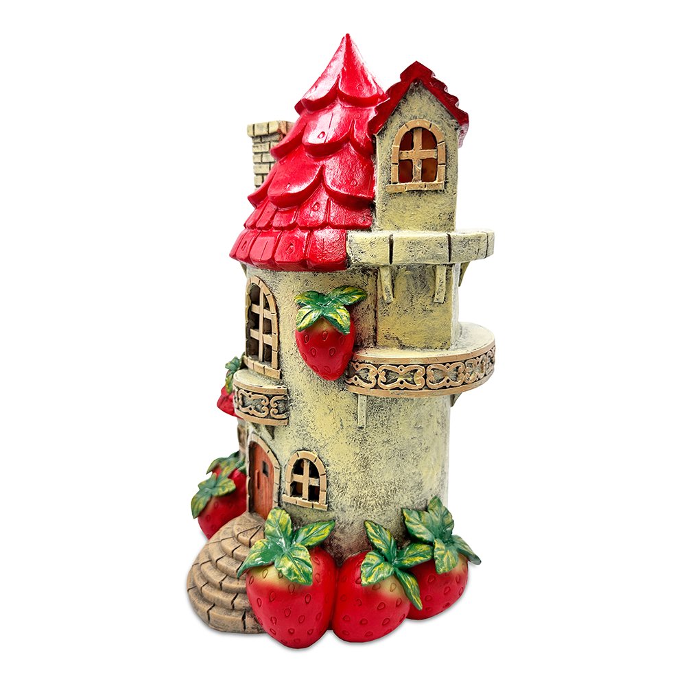 Ashley Stewart Solar Powered Strawberry Fairy Home Figurine Multi