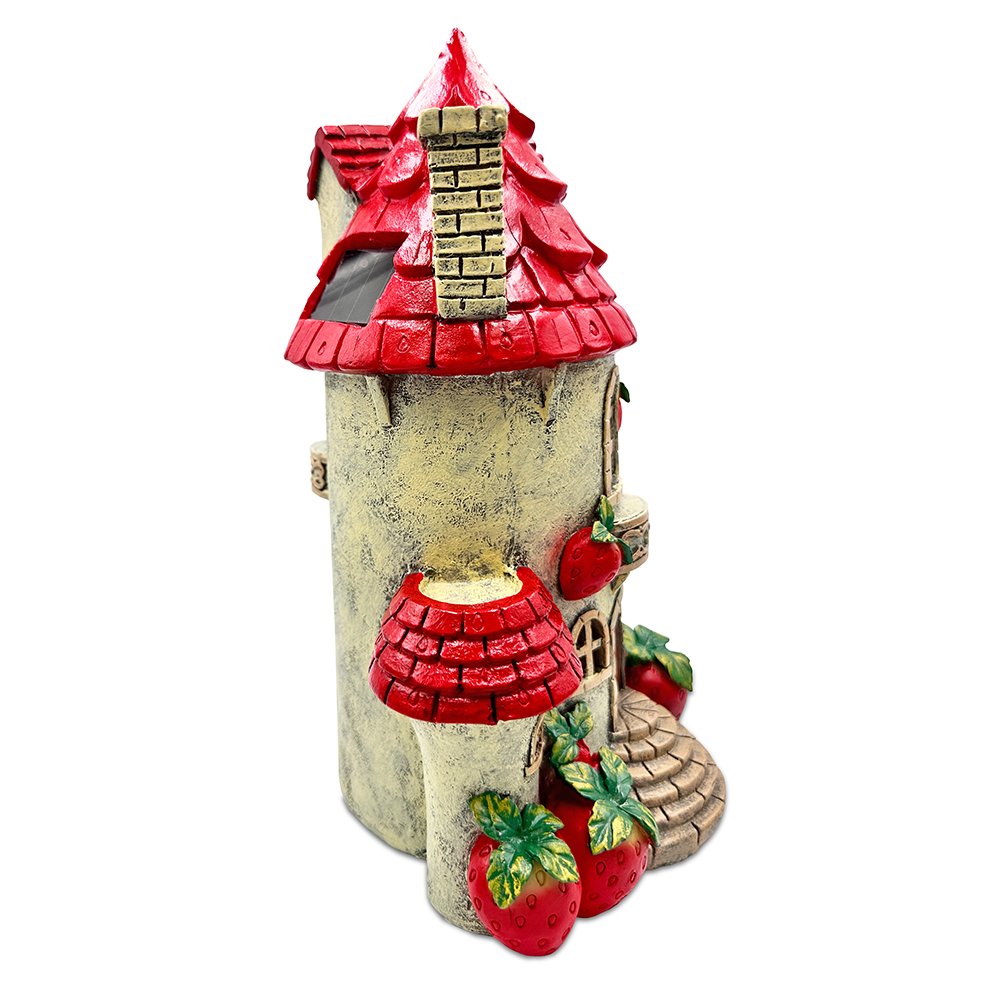 Ashley Stewart Solar Powered Strawberry Fairy Home Figurine Multi