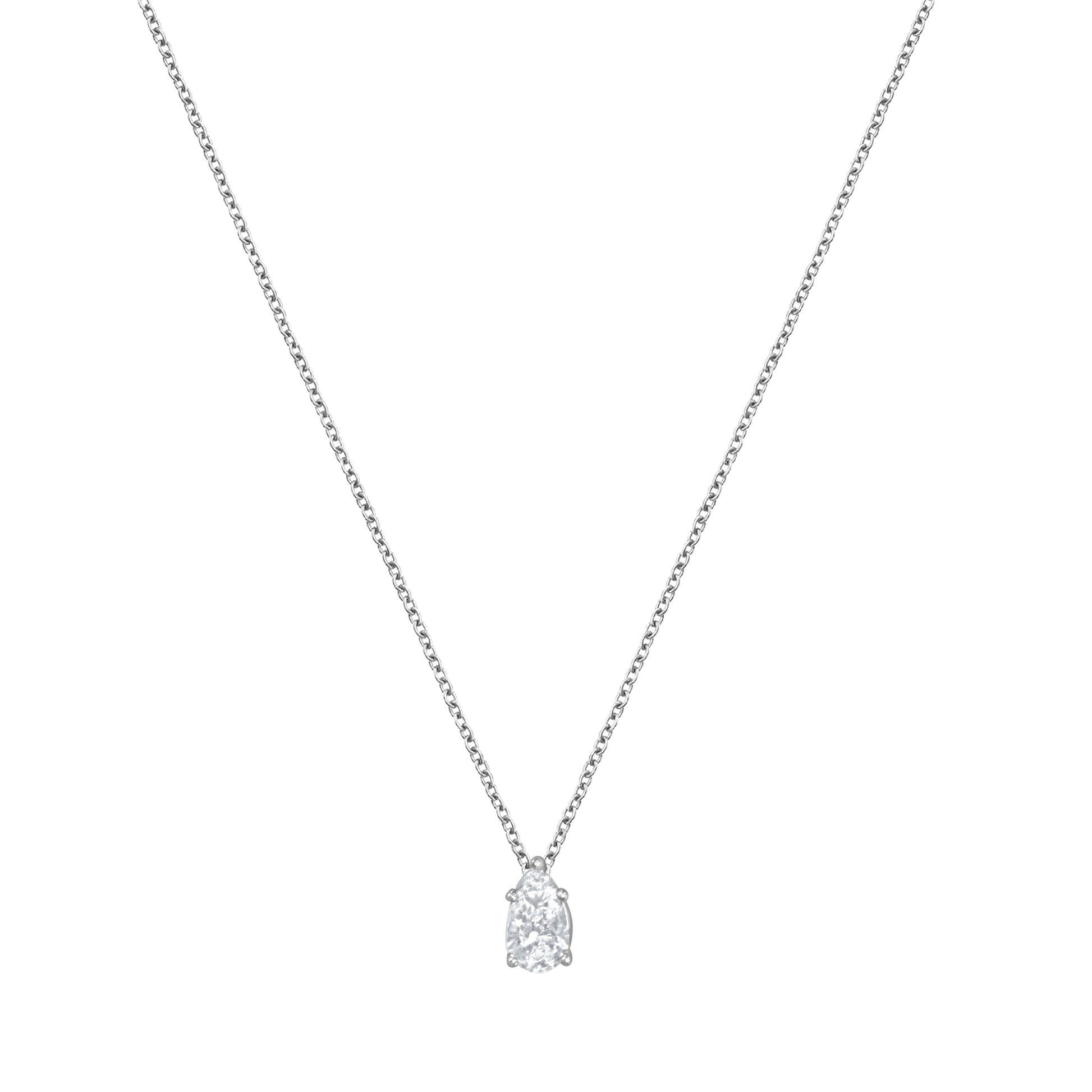Ashley Stewart 1 Carat Lab Grown Pear Solitaire Diamond Pendant Necklace