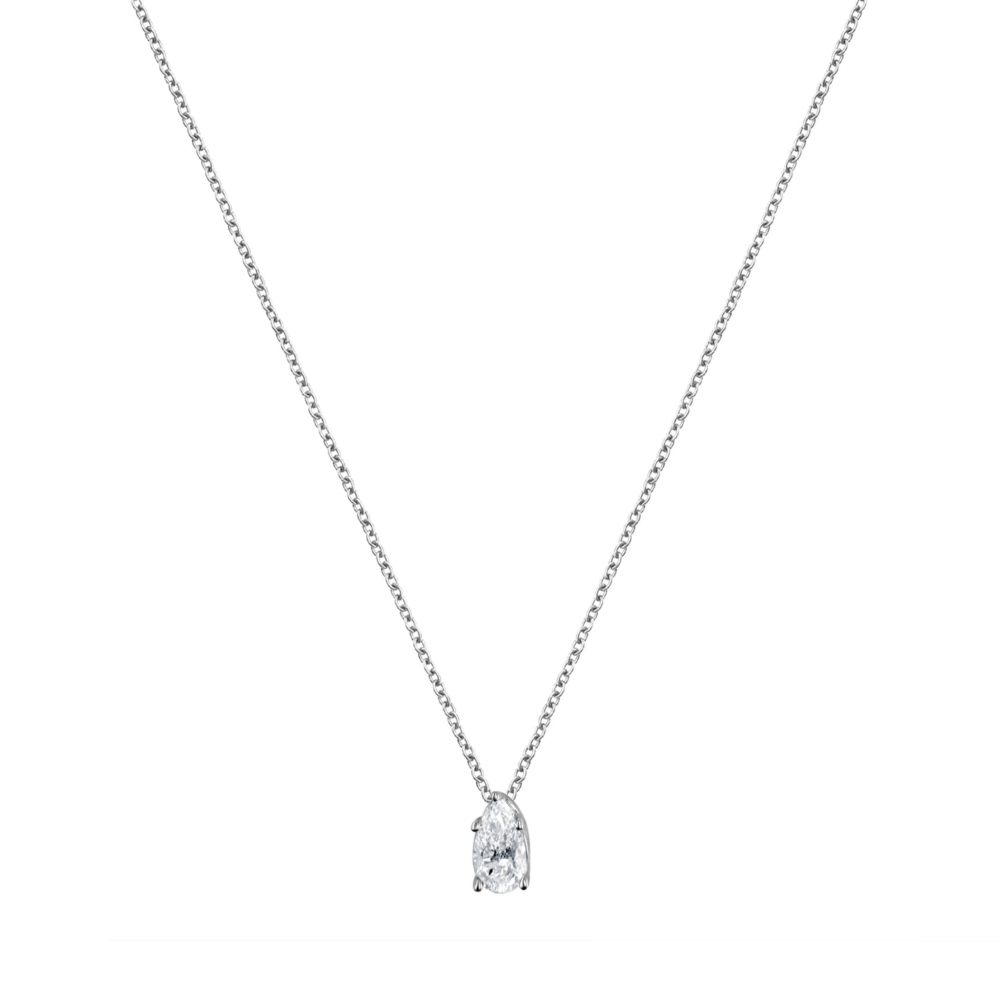 Ashley Stewart 1 Carat Lab Grown Pear Solitaire Diamond Pendant Necklace