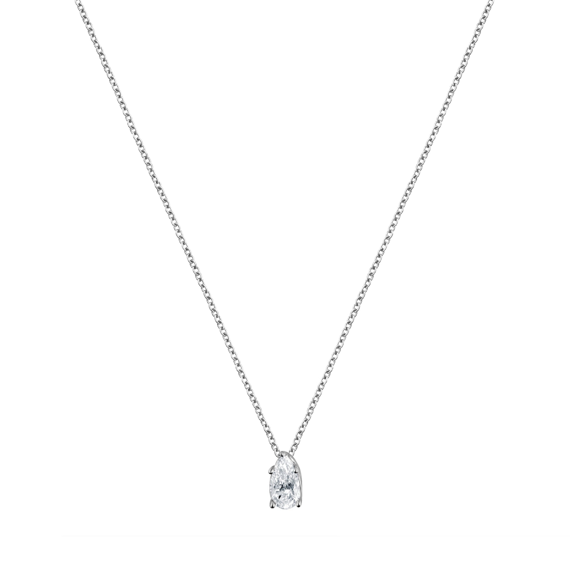 Ashley Stewart 1 Carat Lab Grown Pear Solitaire Diamond Pendant Necklace