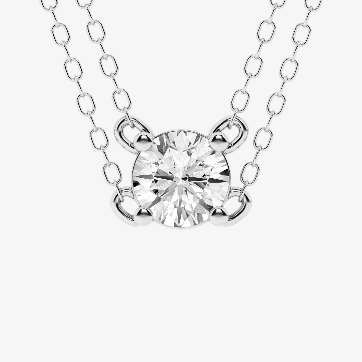 Ashley Stewart 0.60 Carat Lab Grown Round Solitaire Diamond Necklace In Sterling Silv