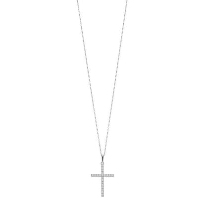 Ashley Stewart 0.25 Carat Lab Grown Cross Diamond Necklace White