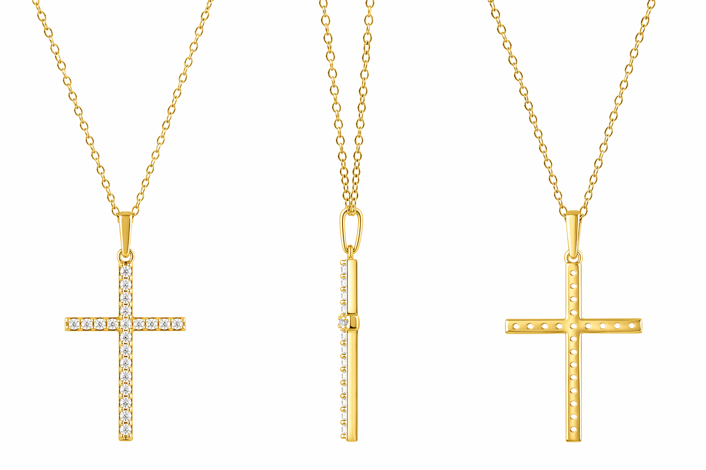 Ashley Stewart 0.25 Carat Lab Grown Cross Diamond Necklace White
