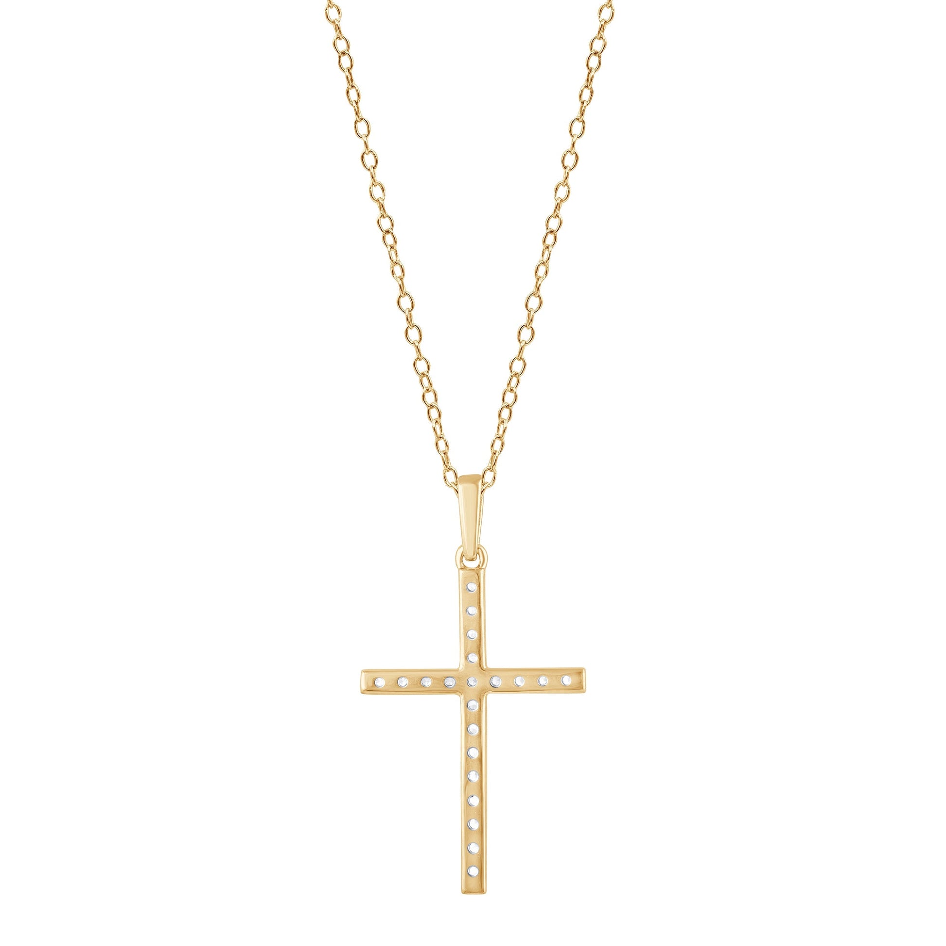 Ashley Stewart 0.25 Carat Lab Grown Cross Diamond Necklace White