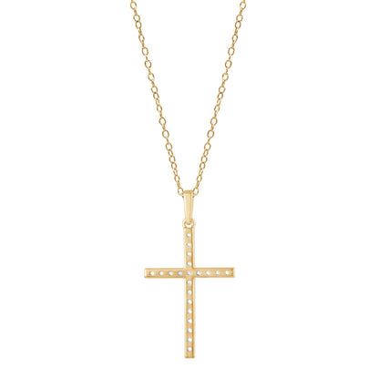 Ashley Stewart 0.25 Carat Lab Grown Cross Diamond Necklace White