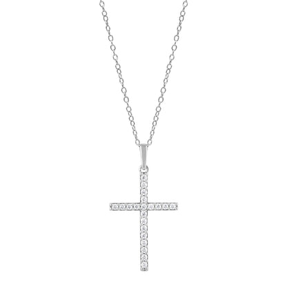 Ashley Stewart 0.25 Carat Lab Grown Cross Diamond Necklace White