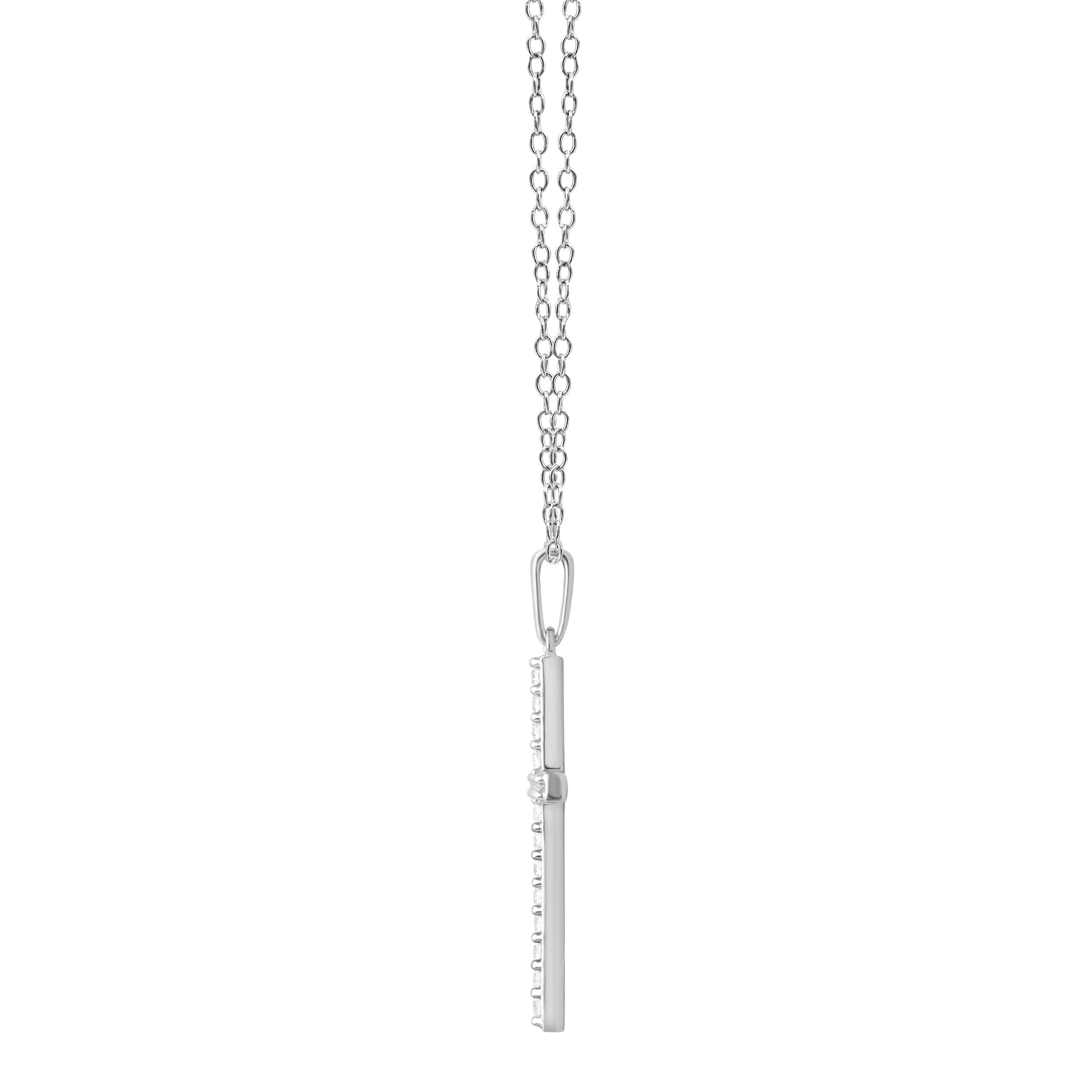 Ashley Stewart 0.25 Carat Lab Grown Cross Diamond Necklace White