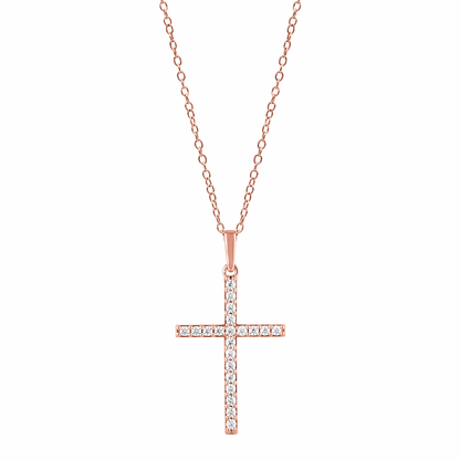 Ashley Stewart 0.25 Carat Lab Grown Cross Diamond Necklace White