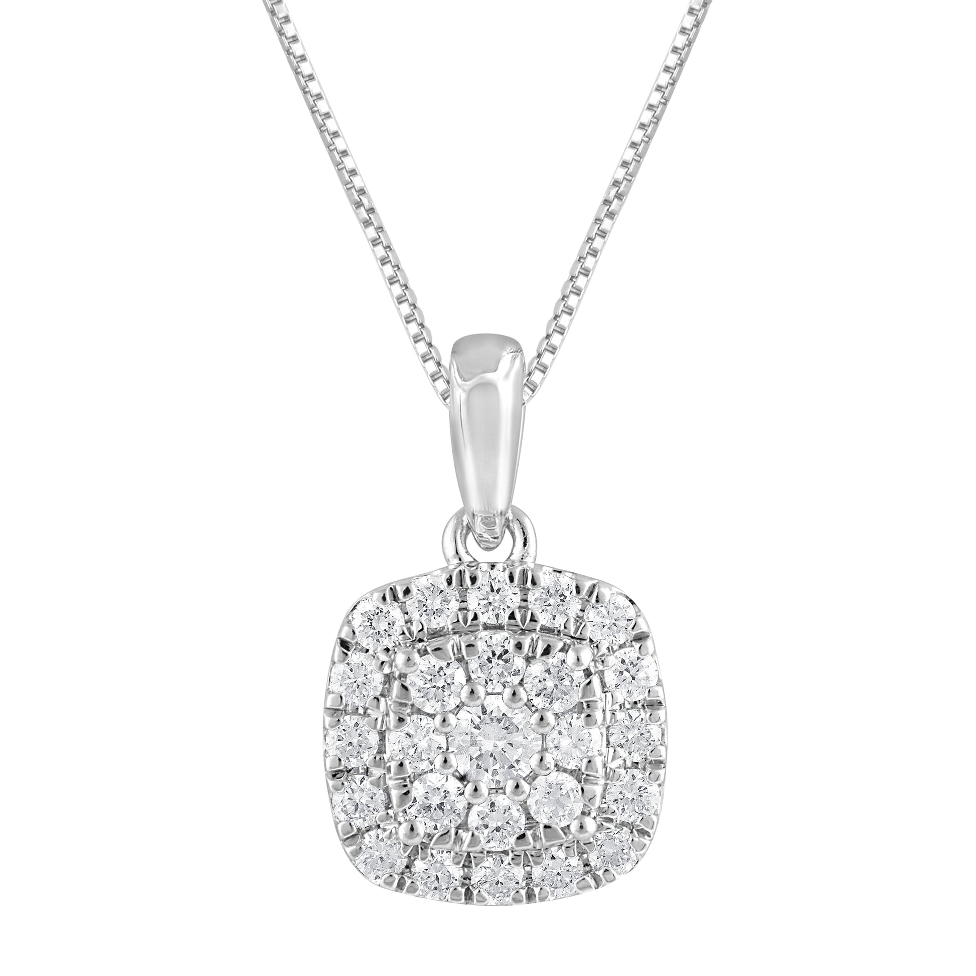 Ashley Stewart 0.33 Carat Lab Grown Halo Diamond Pendant Necklace