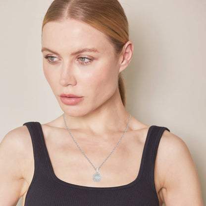 Ashley Stewart 0.33 Carat Lab Grown Halo Diamond Pendant Necklace