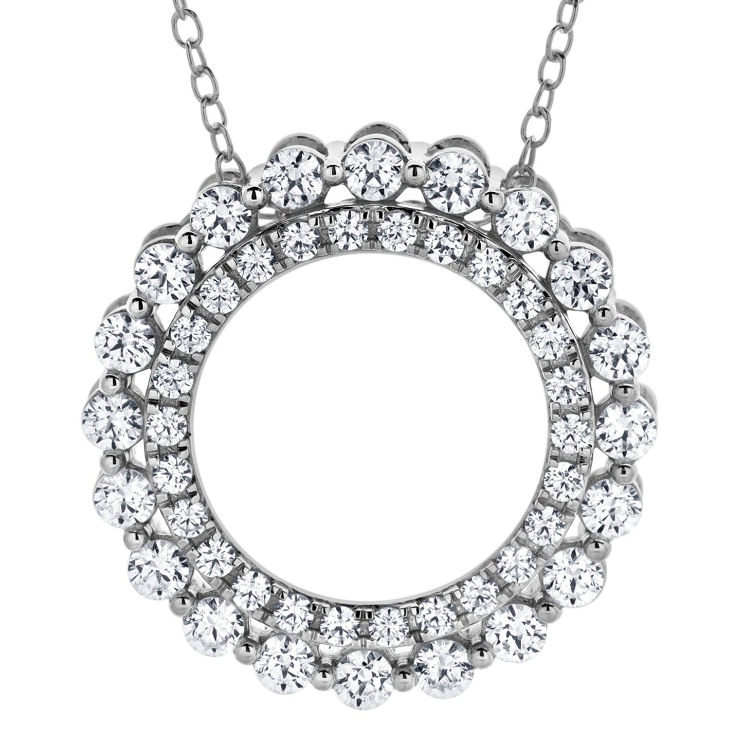 Ashley Stewart 1 Carat Lab Grown Diamond Circle Of Life Necklace In Sterling Silver