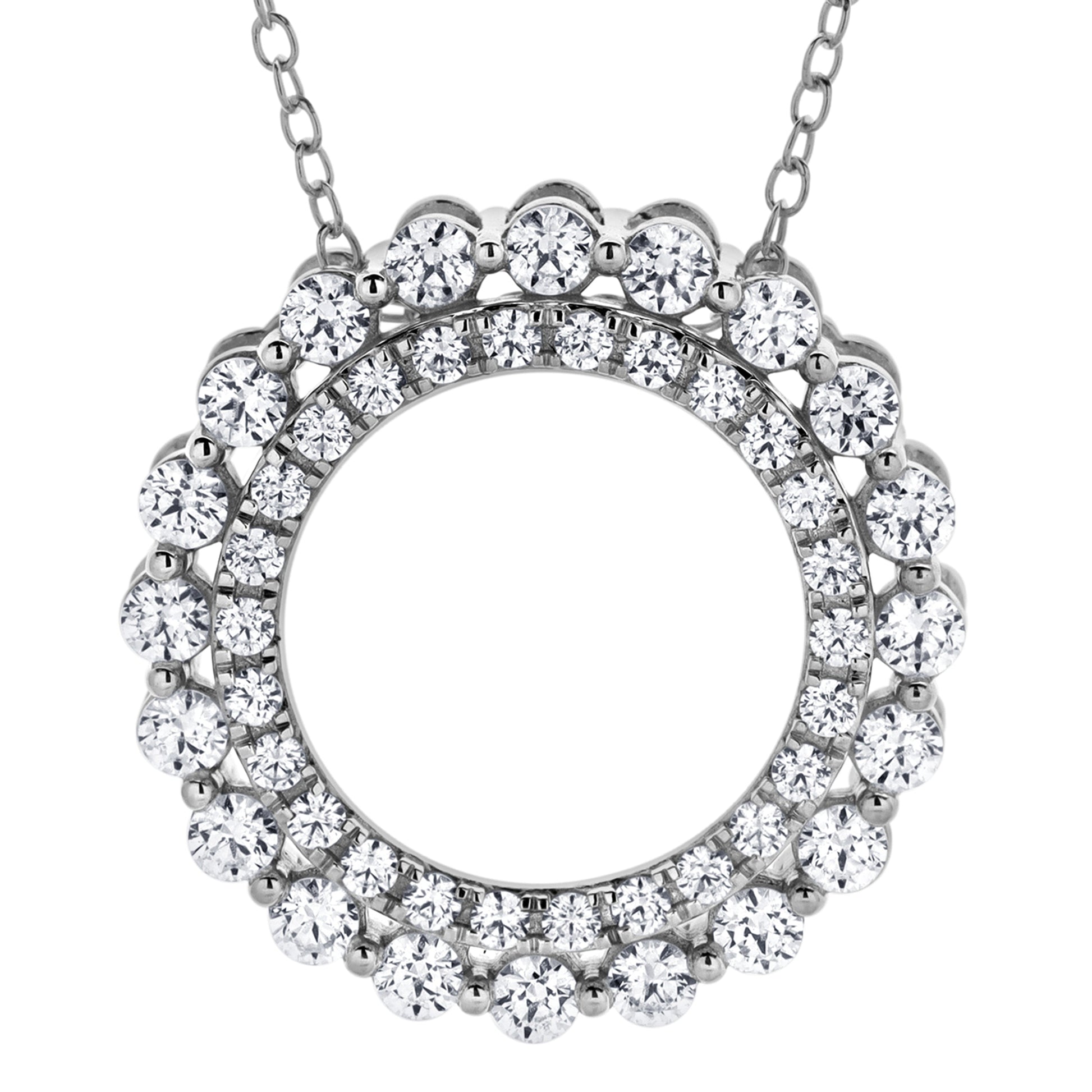 Ashley Stewart 1 Carat Lab Grown Diamond Circle Of Life Necklace In Sterling Silver