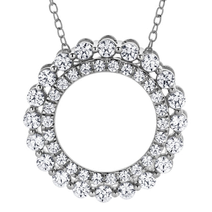 Ashley Stewart 1 Carat Lab Grown Diamond Circle Of Life Necklace In Sterling Silver