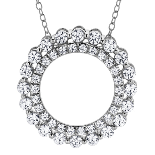 Ashley Stewart 1 Carat Lab Grown Diamond Circle Of Life Necklace In Sterling Silver